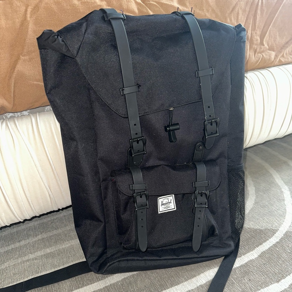 Herschel Supply Company Black Backpack with Buckle Straps